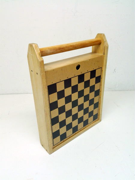 caja portatil juegos mesa ajedrez damas backgammon madera 40.5x30.3x7.3 1u